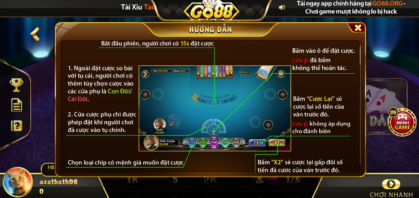 Ván bài xì dách cơ bản ở link tải Go88 