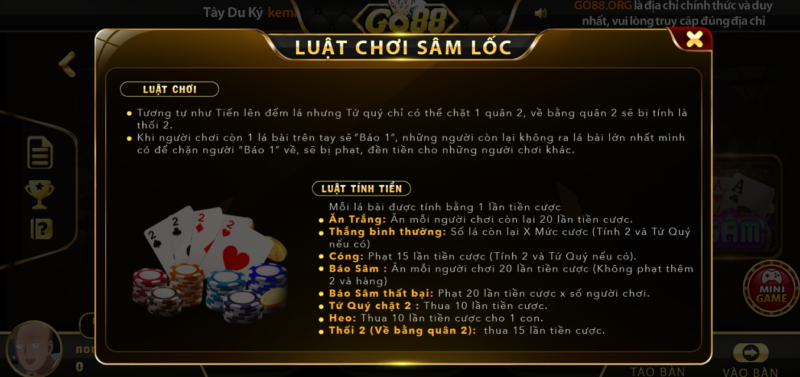 Chi tiết cách chơi sâm lốc tại Go 88