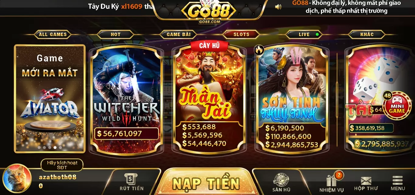 tham gia Go88 online chơi slot Sơn tinh thủy tinh 