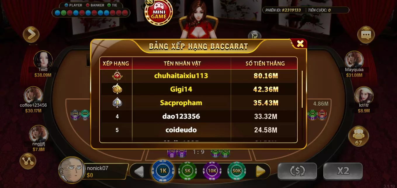 ưu điểm của game Baccarat tại Go88