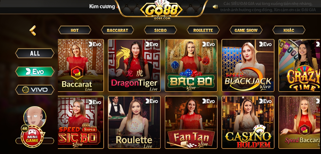 Sơ lược về game Long Hổ ở Go 88