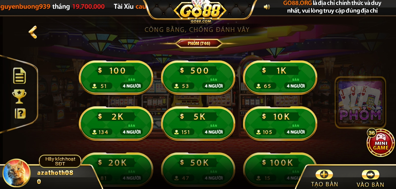 đánh game bài Phỏm tại link vào Go88